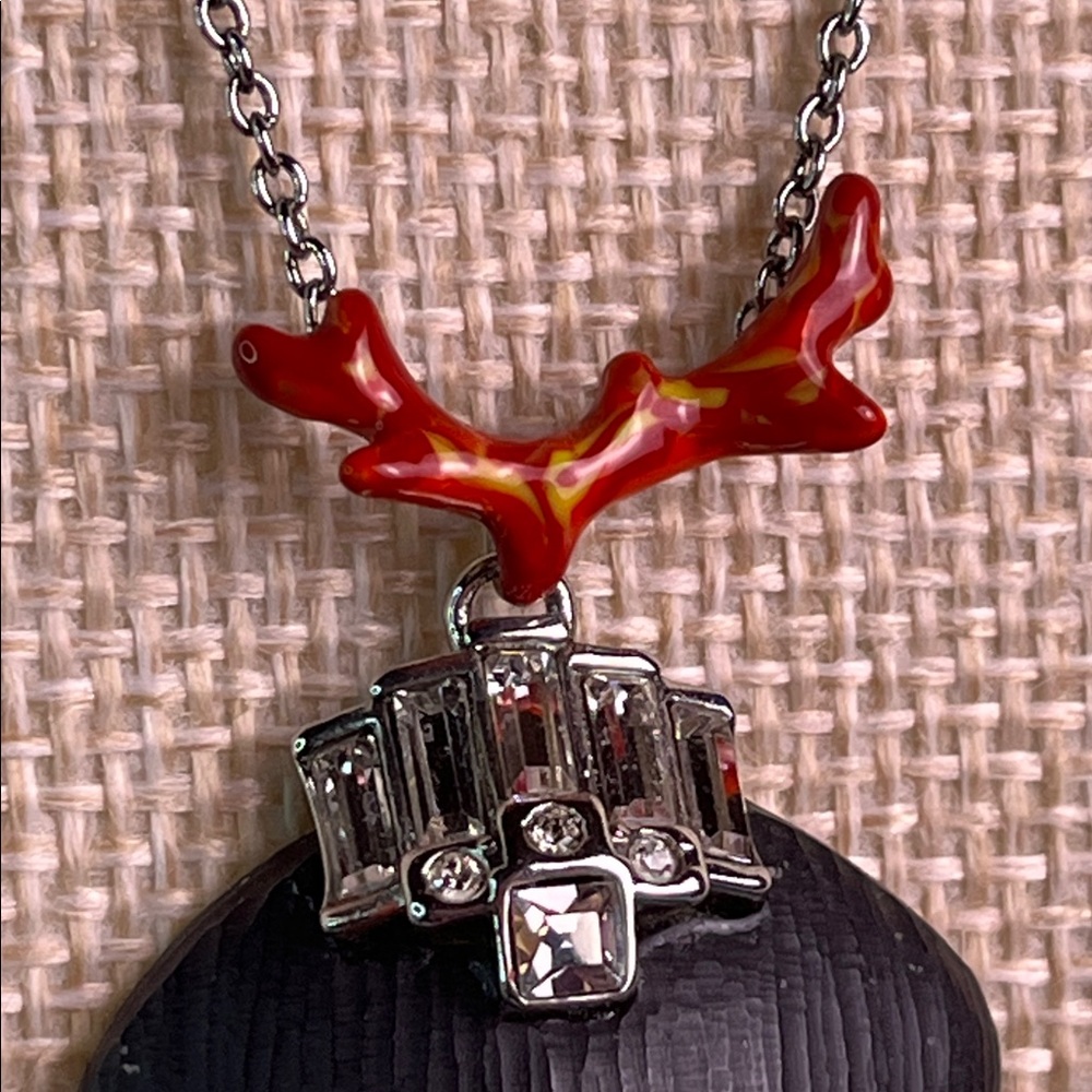 Alexis Bittar Handcarved Black Lucite, Faux Coral & Swarovski Rhinestones-RARE - Picture 6 of 11